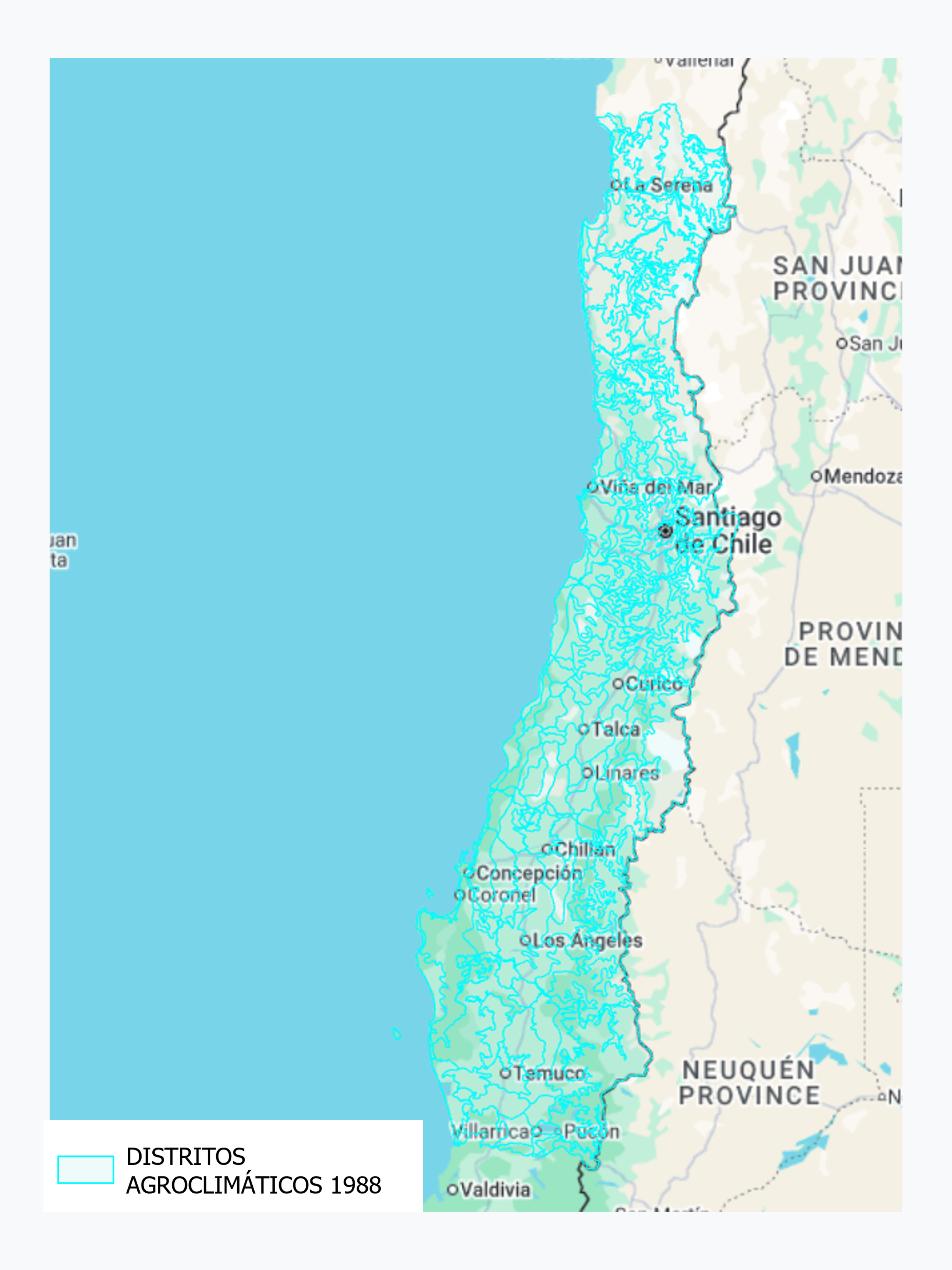 Distritos Agroclimáticos de Chile, 1988
